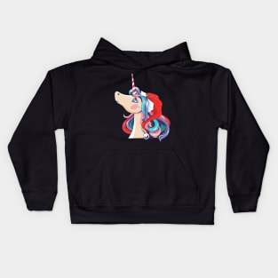 Romantic Santa Unicorn Kids Hoodie